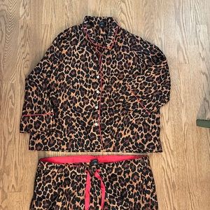 J Crew Leopard print pajama set, size XL. Worn once, excellent condition!